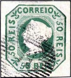 50 R. Maria II in a- Farbe 1853, farbfrisch, gut geprägt und ...