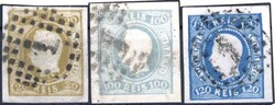 20 R., 100 R. 120 R. Luis I, 1866/67, jeweils voll- breitrandig, ...