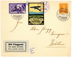 1924, drei dekorative Flugpostbelege mit div. Frankaturen und ...