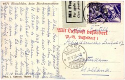 drei dekorative Flugpostbelege mit div. Frankaturen und Stempeln, ...