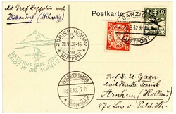Fahrt in die Schweiz, Postkarte vom 17.6.32 aus Danzig (Zuleitung) in ...