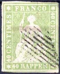 40 Rp. grün, 3. Münchner Druck auf dünnem Münchner Papier mit ...