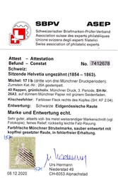 40 Rp. grün, 3. Münchner Druck auf dünnem Münchner Papier mit ...