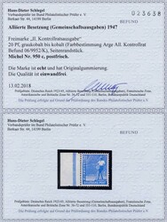 Zusammenstellung mit Ziffer 1 RM lebhaftbräunlicholiv (Mi. Nr. 937d) ...