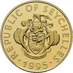 Seychellen: 100 Rupees 1995 "Olympic games Atlanta", Gold 0,583, K.M. ...