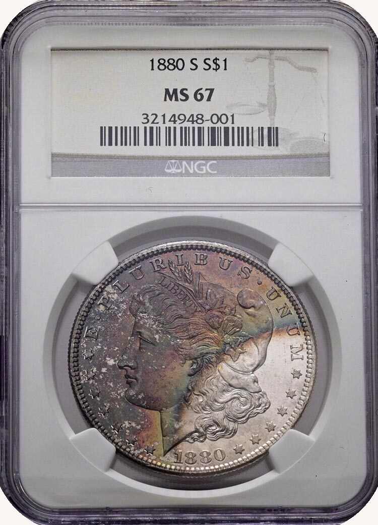1880-S Morgan Silver Dollar, NGC MS-67Automatically generated ...