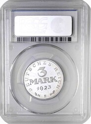 3 Mark 1923 E Verfassungstag, AKS 72, mit PCGS-Grading PR65DCAM (PP ...