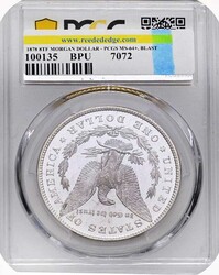 1878-8TF Morgan Silver Dollar, PCGS MS-64+