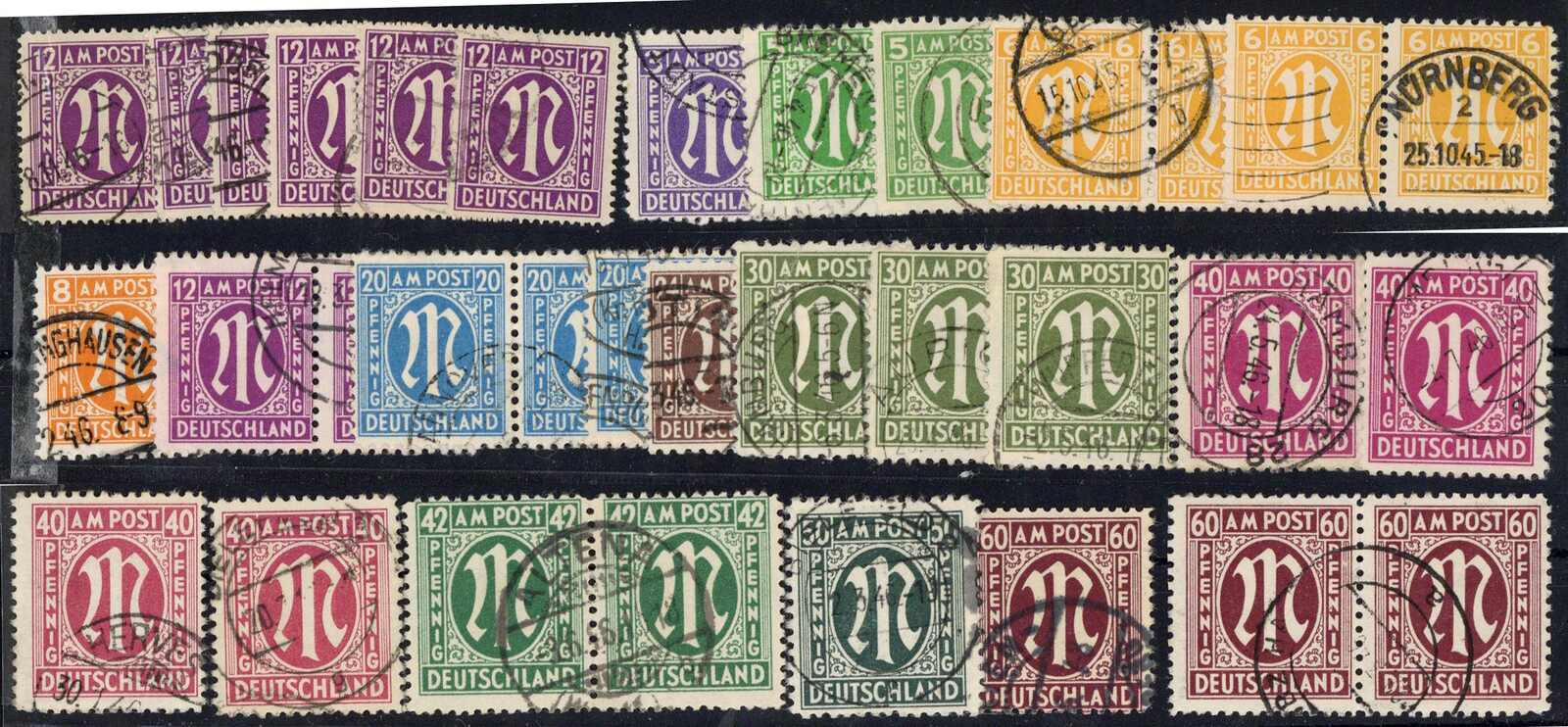 AM-Post: Schöne saubere gestemp. Partie mit nur BPPgpr. Werten, alle ...