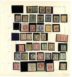 Fast kompl. Sammlung meist gest. mit 52 Werten, auf 2 Vordruck-Seite ...