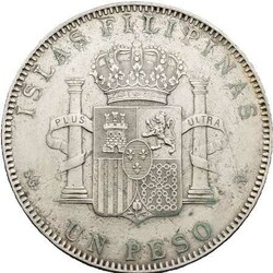 1 Peso 1897, Philippinen, Alfonso XIII., 24,81 g, ss/vz