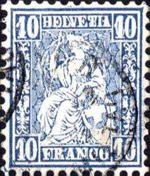 10 C. sitzende Helvetia 1862, in Doppelprägung, einer davon ...