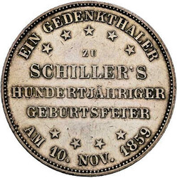 Frankfurt: Gedenktaler von 1859 zu Schillers 100. Geburtstag, AKS 43, ...