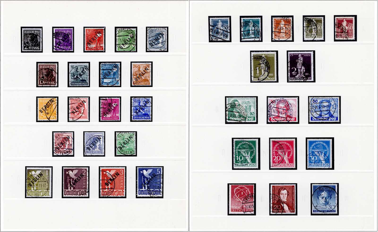 Komplette sauber gestempelte Sammlung in zwei braunen ...