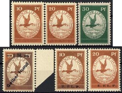 Flugpost am Rhein und Main: 10 Pf, 20 Pf und 30 Pf (gepr. Brettl), 1 ...