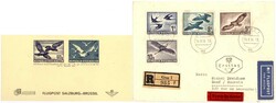 Vögel III 1953, kompletter Satz auf gelaufenem Einschreibe-FDC vom ...