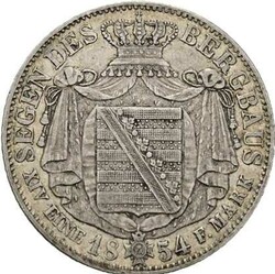 Sachsen, Königreich: Ausbeutetaler 1854, Friedrich August II. ...