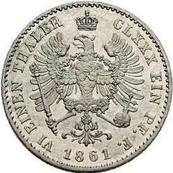 Preussen, 1/6 Taler 1861 A, Wilhelm I. (1861-1888), AKS 100, ...