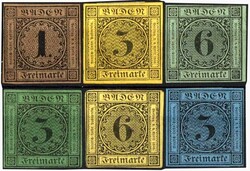 Neudrucke 1, 3 (3), 6 Kr. (2), */(*), Grobe 1b,2a,3a,6,7,8 (970,- DM) ...