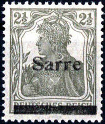 05.03.2026: Lot withdrawn!2 1/2 Pf. Germania Sarre, tadellos **, ...