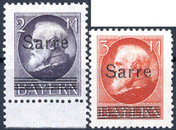 Bayern - Aufdruck Sarre, 2 M. u. 3 M. Luitpold, sauber *, 2 M. mit ...