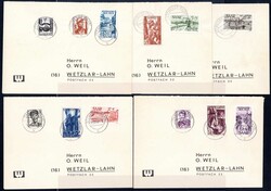 Hochwasserhilfe kpl., 5 Briefe auf je 25 F aus 239-251, ...