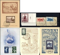 Maximumkarten Tag der Briefmarke 1951, 1952, Olympiade 1952, Ausst. ...