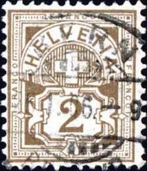 2 C. 1882 Kreuz über Wertschild. sauber gest.. Mi. 45 (350,-).  ...