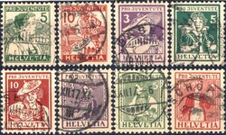 Pro Juventute 1915-1917, 1915 Trachten, sauber gest.. Mi. 128-135 ...