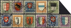 Pro Juventute IV- VI 1921- 23. Mi. 172-78, 185-188, sauber gest. (250 ...