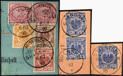 Vorläufer, Briefstück mit 10 Pf, 25 Pf, 50 Pf und waagerechtem Paar ...