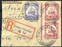 17.02.1908: TSINGTAU-TAPAUTAU KIAUTSCHOU, drei glasklare Abschläge ...