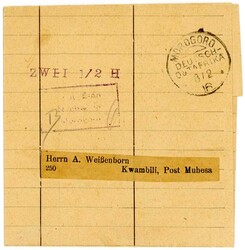 08.2.1916: MOROGORO DEUTSCH OSTAFRIKA klarer Abschlag mit großer JZ ...