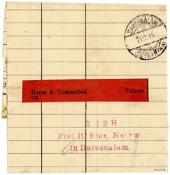 21.7.1915: DARESSALAM DEUTSCH OSTAFRIKA -c- klarer Abschlag mit rotem ...