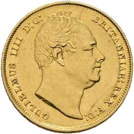 Sovereign 1831 , William IV. (1830-1837), KM# 717, kl. Rdf. ...