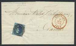 1810260: Belgium 1851 Médaillons, unframed watermark Postmarks