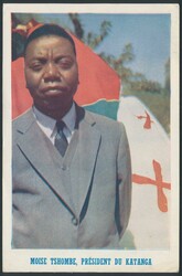 1961 Katanga overprint, N° 44, '2fr. pink', 2 stamps on picture ...