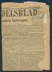 1844 Newspaper, "Het handelsblad Antwerpen", dated 4 December 1844, ...