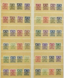 1906/1993, accumulation of typographic overprints, in stockbook, ...