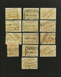Accumulation TR 27 "2fr. ochre", 83x, various cancellations, ...
