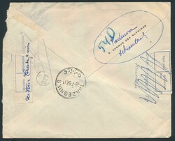1957, Nr. 994 (3x), 851 und 857 auf eingeschriebenem Brief mit ...
