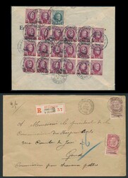 Composition de centaines d'envois postaux et de rectos, affranchis ...