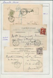 Étude des divers oblitérations de Bruxelles sur feuilles, tb/b