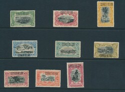 N° 30B/39B Mols set with "CONGO BELGE" overprint from Brussels on ...