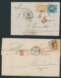 1855/1864 Nice accumulation of letters to Belgium and elsewhere ...