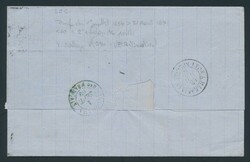 1868 Nice letter from Lyon to Yokohama by paquebot Lyon with "80c. ...