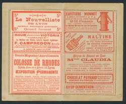 1887 Carte-lettre "5c. Sage type" with advertisement (PUB), complete ...