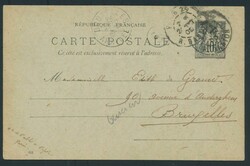 1900 stationery, "10c. noir", Sage type with drawing "Vue de ...
