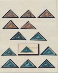 1853/1864, seltene SCHÖNE Sammlung von Dreiecken, u.a. Holzblöcke ...