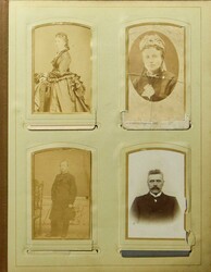 Verschiedenes, Karton + Fotoalbum, darunter Kabinettsfotos, ...